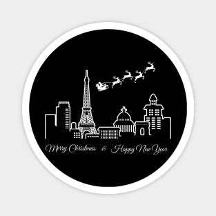 Merry Christmas Happy New Year Paris France Magnet